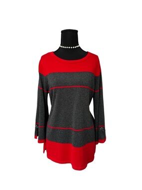 Liz Claiborne Vibrant Red Crewneck Sweater